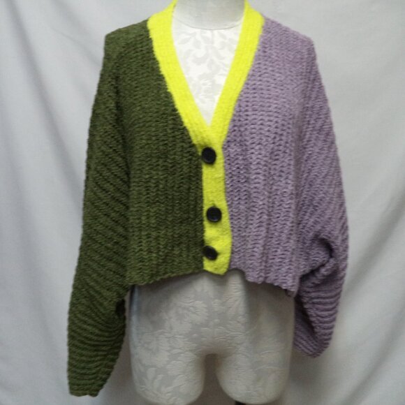 Urban Outfitters Chenille Cardigan sweater top cropped  NEW NWT Size Small Sm S - Picture 1 of 15